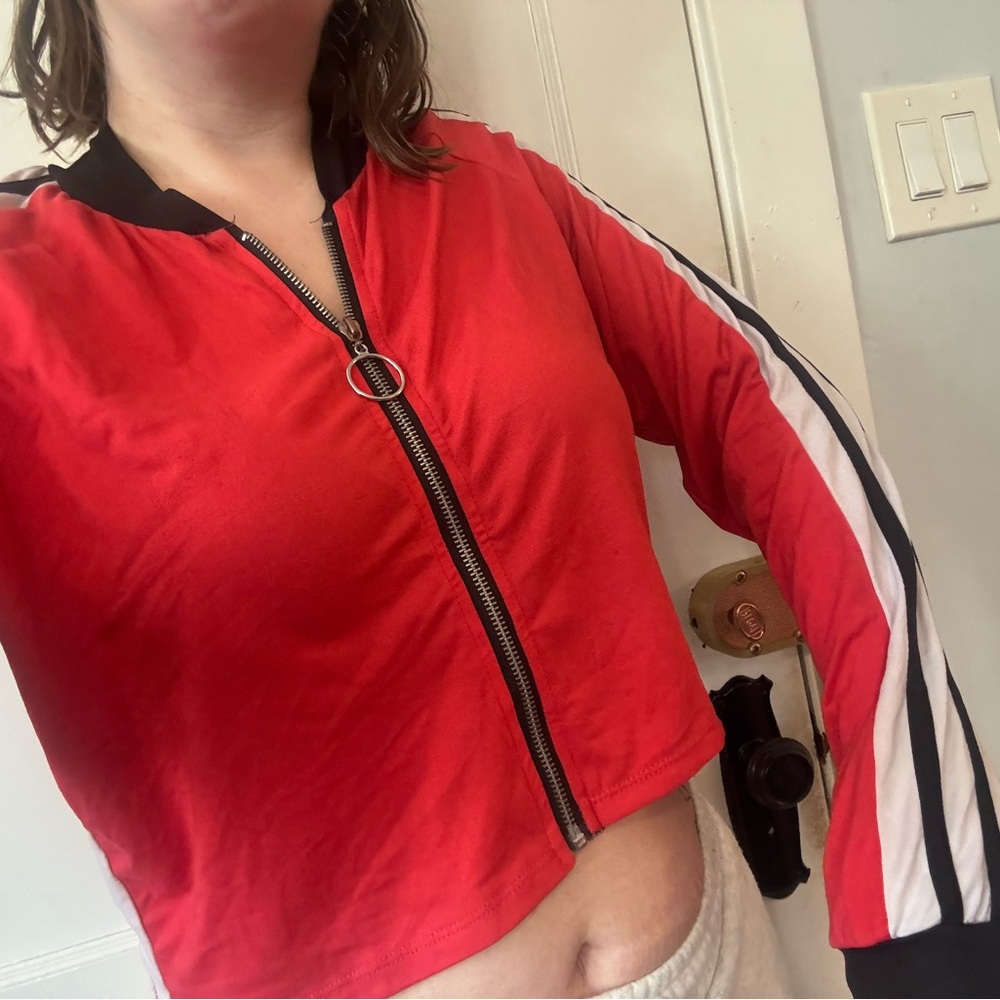 Red Zip-Up Women's Jacket